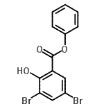 结构式 CAS# 62547-35-7, 苯基3,5-二溴-2-羟基苯甲酸酯