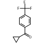 structure of CAS# 62587-07-9, Cyclopropyl[4-(Trifluoromethyl)Phenyl]Methanone;Cyclopropyl 4-trifluoromethylphenyl ketone;Cyclopropyl-(4-trifluoromethyl-phenyl)-;CYCLOPROPYL4-TRIFLUOROMETHYLPHENYLKETONE