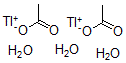structure of CAS# 62811-75-0, Acetic Acid Thallium Salt Hydrate (2:3);ACETIC ACID, THALLIUM(III) SALT SESQUIHYDRATE;Thallic Acetate Sesquihydrate, 99.90%;THALLIUM(III) ACETATE SESQUIHYDRATE