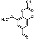 structure of CAS# 63055-10-7, 2-Chloro-4-Formyl-6-Methoxyphenyl Acetate;2-chloro-4-formyl-6-methoxyphenyl acetate;MFCD02256370;A3245/0137875