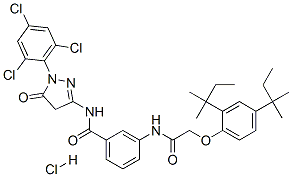 CAS#: 63217-46-9， 3-[[[2,4-Bis(Tert-Pentyl)Phenoxy]Acetyl]Amino]-N-[4,5-Dihydro-5-Oxo-1-(2,4,6-Trichlorophenyl)-1H-Pyrazol-3-Yl]Benzamide Monohydrochloride