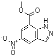 structure of CAS# 632291-85-1, Methyl 5-nitro-1H-indazole-7-carboxylate;5-Nitro-1H-indazole-7-carboxylic acid methyl ester;methyl 5-nitro-1H-indazole-7-carboxylate;methyl5-nitro-1H-indazole-7-carboxylate