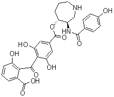 CAS#: 63590-19-2， 4-(2-Carboxy-6-Hydroxybenzoyl)-3,5-Dihydroxy-Benzoic Acid (3R,4R)-Hexahydro-3-[(4-Hydroxybenzoyl)Amino]-1H-Azepin-4-Yl Ester
