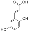 structure of CAS# 636-01-1, 2,5-Dihydroxycinnamic Acid;(2E)-3-(2,5-DIHYDROXYPHENYL)ACRYLIC ACID;3-(2,5-Dihydroxy-Phenyl)-Acrylicacid;(2E)-2,5-DIHYDROXYCINNAMIC ACID