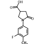 structure of CAS# 63674-46-4, 1-(3-Fluoro-4-Methylphenyl)-5-Oxo-3-Pyrrolidinecarboxylic Acid;1-(3-fluo<wbr>ro-4-meth<wbr>ylphenyl)<wbr>-5-oxo-3-<wbr>pyrrolidi<wbr>necarboxy<wbr>lic acid;1-(3-Fluo<wbr>ro-4-meth<wbr>yl-phenyl<wbr>)-5-oxo-p<wbr>yrrolidin<wbr>e-3-carbo<wbr>xylic acid;1-(3-FLUO<wbr>RO-4-METH<wbr>YLPHENYL)<wbr>-5-OXOPYR<wbr>ROLIDINE-<wbr>3-CARBOXY<wbr>LICACID
