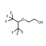 structure of CAS# 63693-13-0, 2-[(1,1,1,3,3,3-Hexafluoro-2-Propanyl)Oxy]Ethanol;2-(1,1,1,3,3,3-Hexafluoroisopropoxy)ethanol;2-(2,2,2-Trifluoro-1-trifluoromethyl-ethoxy)-;2-(2,2,2-Trifluoro-1-trifluoromethyl-ethoxy)-ethanol