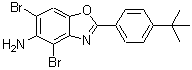 CAS#: 637303-01-6， 4,6-Dibromo-2-[4-(2-methyl-2-propanyl)phenyl]-1,3-benzoxazol-5-amine