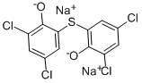 structure of CAS# 6385-58-6, 2,2'-Thiobis(4,6-Dichlorophenol) Disodium Salt;Disodium 2,4-Dichloro-6-(3,5-Dichloro-2-Oxido-Phenyl)Sulfanyl-Phenolate;Disodium 2,4-Dichloro-6-[(3,5-Dichloro-2-Oxidophenyl)Thio]Phenolate;Disodium 2,4-Dichloro-6-[(3,5-Dichloro-2-Oxido-Phenyl)Thio]Phenolate