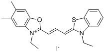 CAS#: 63870-31-5， 3-Ethyl-2-[3-(3-Ethyl-2-Thiazolidinylidene)-1-Propenyl]-5,6-Dimethyl-Benzoxazolium Iodide