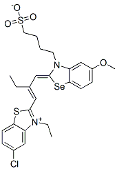 CAS#: 63907-45-9， 5-Chloro-3-Ethyl-2-[2-[[5-Methoxy-3-(4-Sulphonatobutyl)Benzoselenazol-2(3H)-Ylidene]Methyl]But-1-Enyl]Benzothiazolium