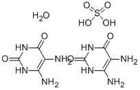 结构式 CAS# 63981-35-1, 5,6-二氨基-2,4-二羟基嘧啶硫酸盐二水合物