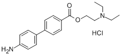 CAS 登录号:63992-36-9, 4'-氨基-4-联苯基羧酸 2-(二乙基氨基)乙基酯盐酸盐