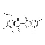 CAS#: 6424-69-7， 5-Chloro-2-(5,7-Dichloro-3-Oxo-1-Benzothiophen-2(3H)-Ylidene)-7-Methoxy-4-Methyl-1,2-Dihydro-3H-Indol-3-One