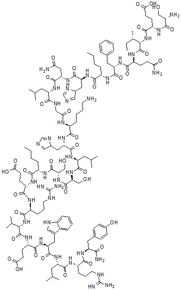 CAS#: 64297-16-1， L-Seryl-L-alpha-Glutamyl-L-Isoleucyl-L-Glutaminyl-L-Phenylalanyl-L-Norleucyl-L-Histidyl-L-Asparaginyl-L-Leucylglycyl-L-Lysyl-L-Histidyl-L-Leucyl-L-Seryl-L-Seryl-L-Norleucyl-L-alpha-Glutamyl-L-Arginyl-L-Valyl-L-alpha-Glutamyl-L-Tryptophyl-L-Leucyl-L-Arginyl-L-Tyrosinamide
