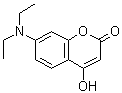 结构式 CAS# 64369-55-7, 7-(二乙基氨基)-4-羟基-2H-苯并吡喃-2-酮