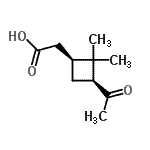 结构式 CAS# 64396-97-0, [(1S,3S)-3-乙酰基-2,2-二甲基环丁基]乙酸