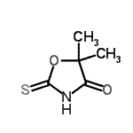 结构式 CAS# 6453-39-0, 5,5-二甲基-2-硫代-1,3-恶唑烷-4-酮
