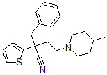 CAS 登录号：64647-41-2， 4-甲基-alpha-(苯基甲基)-alpha-(2-噻吩基)-1-哌啶丁腈