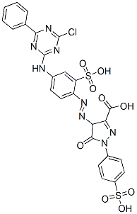 CAS#: 64653-30-1， 4-[[4-[(4-Chloro-6-Phenyl-1,3,5-Triazin-2-Yl)Amino]-2-Sulfophenyl]Azo]-4,5-Dihydro-5-Oxo-1-(4-Sulfophenyl)-1H-Pyrazole-3-Carboxylic Acid
