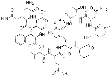 structure of CAS# 64790-15-4, L-Alanyl-L-Glutaminyl-L-alpha-Aspartyl-L-Phenylalanyl-L-Valyl-L-Glutaminyl-L-Tryptophyl-L-Leucyl-L-Methionyl-L-Asparaginyl-L-Threonine;(3S)-4-[[(1S)-2-[[(1S)-1-[[(1S)-4-Amino-1-[[(1S)-2-[[(1S)-1-[[(1S)-1-[[(1S)-3-Amino-1-[[(1S,2R)-1-Carboxy-2-Hydroxy-Propyl]Carbamoyl]-3-Oxo-Propyl]Carbamoyl]-3-Methylsulfanyl-Propyl]Carbamoyl]-3-Methyl-Butyl]Amino]-1-(1H-Indol-3-Ylmethyl)-2-Oxo-Ethyl]Carbamoyl]-4-Oxo-Butyl]Carbamoyl]-2-Methyl-Propyl]Amino]-2-Oxo-1-(Phenylmethyl)Ethyl]Amino]-3-[[(2S)-5-Amino-2-[[(2S)-2-Aminopropanoyl]Amino]-5-Oxo-Pentanoyl]Amino]-4-Oxo-Butanoic Acid;(3S)-4-[[(1S)-2-[[(1S)-1-[[[(1S)-4-Amino-1-[[[(1S)-2-[[(1S)-1-[[[(1S)-1-[[[(1S)-3-Amino-1-[[[(1S,2R)-1-Carboxy-2-Hydroxypropyl]Amino]-Oxomethyl]-3-Oxopropyl]Amino]-Oxomethyl]-3-(Methylthio)Propyl]Amino]-Oxomethyl]-3-Methylbutyl]Amino]-1-(1H-Indol-3-Ylmethyl)-2-Oxoethyl]Amino]-Oxomethyl]-4-Oxobutyl]Amino]-Oxomethyl]-2-Methylpropyl]Amino]-2-Oxo-1-(Phenylmethyl)Ethyl]Amino]-3-[[(2S)-5-Amino-2-[[(2S)-2-Amino-1-Oxopropyl]Amino]-1,5-Dioxopentyl]Amino]-4-Oxobutanoic Acid;(3S)-3-[[(2S)-2-(Alanylamino)-5-Amino-5-Keto-Pentanoyl]Amino]-4-[[(1S)-2-[[(1S)-1-[[(1S)-4-Amino-1-[[(1S)-2-[[(1S)-1-[[(1S)-1-[[(1S)-3-Amino-1-[[(1S,2R)-1-Carboxy-2-Hydroxy-Propyl]Carbamoyl]-3-Keto-Propyl]Carbamoyl]-3-(Methylthio)Propyl]Carbamoyl]-3-Methyl-Butyl]Amino]-1-(1H-Indol-3-Ylmethyl)-2-Keto-Ethyl]Carbamoyl]-4-Keto-Butyl]Carbamoyl]-2-Methyl-Propyl]Amino]-1-(Benzyl)-2-Keto-Ethyl]Amino]-4-Keto-Butyric Acid