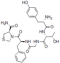 CAS#: 64889-80-1， [R-(R*,S*)]-L-Tyrosyl-D-threonyl-N-[2-[4-(aminocarbonyl)-3-thiazolidinyl]-2-oxo-1-(phenylmethyl)ethyl]-Glycinamide