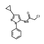 CAS 登录号:649701-41-7, 2-氯-N-(3-环丙基-1-苯基-1H-吡唑-5-基)乙酰胺