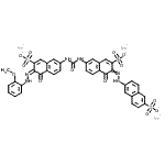 CAS#: 65186-16-5， Trisodium 6-(2-{6-[({(6E)-6-[(2-methoxyphenyl)hydrazono]-5-oxo-7-sulfonato-5,6-dihydro-2-naphthalenyl}carbamoyl)amino]-1-oxo-3-sulfonato-2(1H)-naphthalenylidene}hydrazino)-2-naphthalenesulfonate