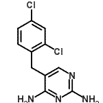 结构式 CAS# 65321-42-8, 5-(2,4-二氯苄基)-2,4-嘧啶二胺