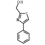 structure of CAS# 65384-99-8, (4-Phenyl-1,3-thiazol-2-yl)methanol;(4-phenyl-1,3-thiazol-2-yl)methanol;(4-phenylthiazol-2-yl)methanol;MFCD00551809