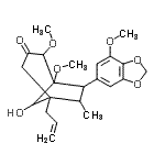 CAS#: 65527-34-6， 5-Allyl-8-hydroxy-1,2-dimethoxy-7-(7-methoxy-1,3-benzodioxol-5-yl)-6-methylbicyclo[3.2.1]octan-3-one