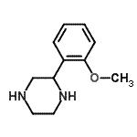 structure of CAS# 65709-27-5, 2-(2-Methoxyphenyl)piperazine;2-(2-Methoxyphenyl)-piperazine;2-(2-Methoxy-phenyl)-piperazine;MFCD06660448