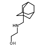 structure of CAS# 65738-69-4, 2-[(Adamantan-1-ylmethyl)amino]ethanol;2-(((3r,5r,7r)-adamantan-1-ylmethyl)amino)ethanol;2-[(1-adamantylmethyl)amino]ethanol;2-[(Adamantan-1-ylmethyl)-amino]-ethanol