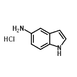 structure of CAS# 65795-92-8, 1H-Indol-5-amine hydrochloride (1:1);1H-INDOL-5-AMINE HYDROCHLORIDE;5-Aminoindole Hydrochloride;5-Aminoindole monohydrochloride