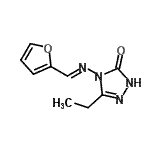 CAS#: 660835-27-8， 5-Ethyl-4-[(E)-(2-furylmethylene)amino]-2,4-dihydro-3H-1,2,4-triazol-3-one