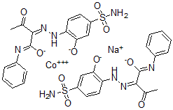 CAS#: 66104-83-4， Bis[2-[[4-(Aminosulfonyl) -2-Hydroxyphenyl]Azo]-3-Oxo-N-Phenylbutanamidato(2 -)]-Cobaltate(1-) Sodium