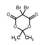 structure of CAS# 66131-14-4, 5,5-Dibromo-2,2-dimethyl-1,3-dioxane-4,6-dione;5,5-Dibromomeldrum's acid;5,5-Dibro<wbr>momeldrum<wbr>'s Acid (<wbr>=5,5-Dibr<wbr>omo-2,2-d<wbr>imethyl-4<wbr>,6-dioxy-<wbr>1,3-dioxa<wbr>ne);5,5-Dibromomeldrum's acid; >98%