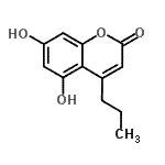 结构式 CAS# 66346-59-6, 5,7-二羟基-4-丙基-2H-苯并吡喃-2-酮