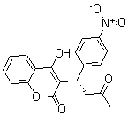 结构式 CAS# 66556-78-3, 4-羟基-3-[(1S)-1-(4-硝基苯基)-3-氧代丁基]-2H-1-苯并吡喃-2-酮