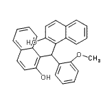 结构式 CAS# 66595-87-7, 1,1'-[(2-甲氧基苯基)亚甲基]二(2-萘酚)