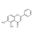 structure of CAS# 6665-66-3, 5,6-Dihydroxy-2-Phenyl-4H-Chromen-4-One;5,6-dihydroxy-2-phenylchromen-4-one;5,6-DIHYDROXYFLAVONE;Chrysin