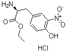 structure of CAS# 66737-54-0, 3-Nitro-L-Tyrosine Ethyl Ester Hydrochloride (1:1);Ethyl (2S)-2-Amino-3-(4-Hydroxy-3-Nitro-Phenyl)Propanoate Hydrochloride;(2S)-2-Amino-3-(4-Hydroxy-3-Nitrophenyl)Propanoic Acid Ethyl Ester Hydrochloride;(2S)-2-Amino-3-(4-Hydroxy-3-Nitro-Phenyl)Propionic Acid Ethyl Ester Hydrochloride