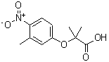 结构式 CAS# 667413-76-5, 2-甲基-2-(3-甲基-4-硝基苯氧基)丙酸