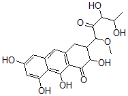 CAS#: 6680-06-4， 3-(3,4-Dihydroxy-1-Methoxy-2-Oxopentyl)-2,6,8,9-Tetrahydroxy-3,4-Dihydro-2H-Anthracen-1-One