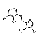 structure of CAS# 669705-46-8, 5-[(2,3-Dimethylphenoxy)methyl]-4-methyl-4H-1,2,4-triazole-3-thiol;5-(2,3-Di<wbr>methyl-ph<wbr>enoxymeth<wbr>yl)-4-met<wbr>hyl-4H-[1<wbr>,2,4]tria<wbr>zole-3-th<wbr>iol;5-[(2,3-d<wbr>imethylph<wbr>enoxy)met<wbr>hyl]-4-me<wbr>thyl-1,2,<wbr>4-triazol<wbr>e-3-thiol;5-[(2,3-D<wbr>imethylph<wbr>enoxy)met<wbr>hyl]-4-me<wbr>thyl-4H-1<wbr>,2,4-tria<wbr>zole-3-th<wbr>iol