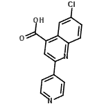 结构式 CAS# 669708-95-6, 6-氯-2-(4-吡啶基)-4-喹啉羧酸