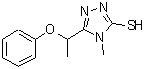 structure of CAS# 669750-24-7, 4-Methyl-5-(1-phenoxyethyl)-4H-1,2,4-triazole-3-thiol;3-thiol;4-Methyl-5-(1-phenoxy-ethyl)-4H-[1,2,4]triazole-3-thiol;4-methyl-<wbr>5-(1-phen<wbr>oxyethyl)<wbr>-4H-1,2,4<wbr>-triazol-<wbr>3-yl hydr<wbr>osulfide