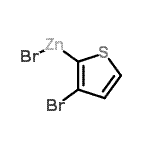 structure of CAS# 672325-70-1, bromo-(3-bromo-2-thienyl)zinc;3-Bromo-2-thienylzinc bromide;3-Bromo-2-thienylzinc bromide 0.5 M in Tetrahydrofuran
