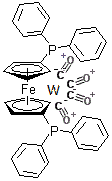 structure of CAS# 67292-26-6, [1,1'-Bis(diphenylphosphino)ferrocene]tetracarbonyltungsten;(1,1'-BIS TETRACARBONYLTUNGSTEN