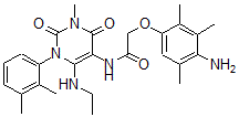 CAS#: 676148-83-7， 2-(4-Amino-2,3,5-Trimethylphenoxy)-N-[1-(2,3-Dimethylphenyl)-6-(Ethylamino)-1,2,3,4-Tetrahydro-3-Methyl-2,4-Dioxo-Pyrimidin-5-Yl]-Acetamide