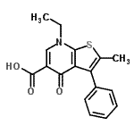 CAS#: 67637-70-1， 7-Ethyl-2-methyl-4-oxo-3-phenyl-4,7-dihydrothieno[2,3-b]pyridine-5-carboxylic acid